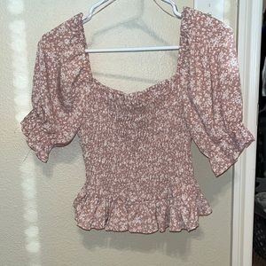 Pink floral shirt
